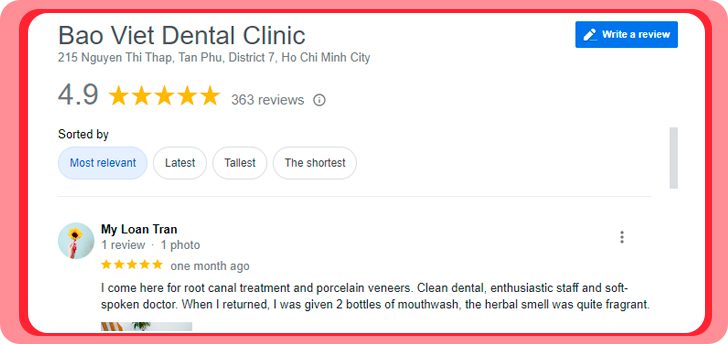 review of bao viet dental clinic