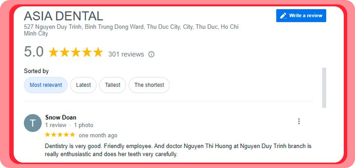 review of asia dental clinic