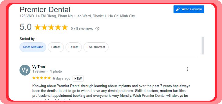 review of primier dental clinic