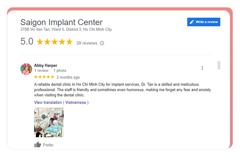 Review about Single implant at saigon implant dental center