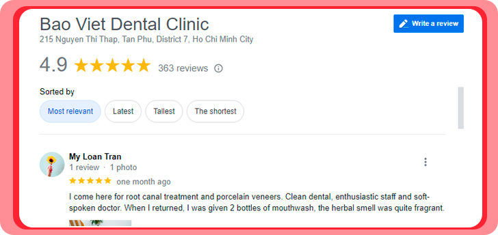 review of bao viet dental clinic