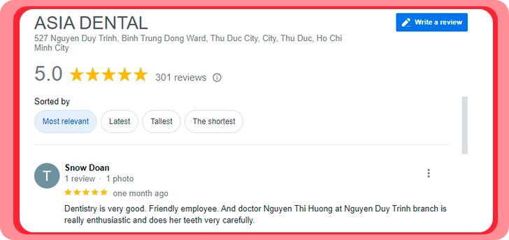 review of asia dental clinic