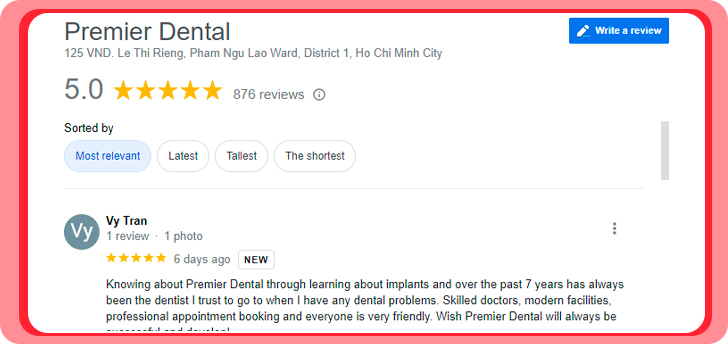 review of primier dental clinic