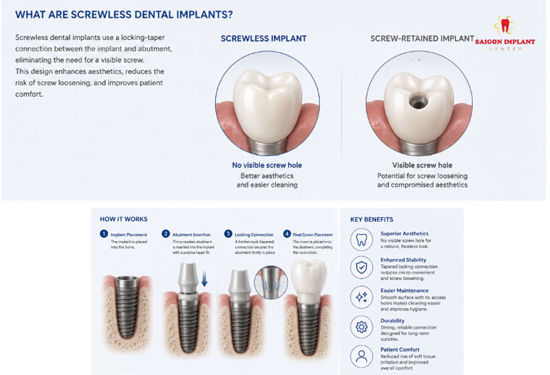 what is a screwless dental implant tooth