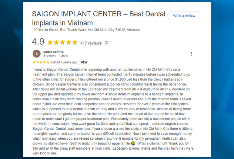 customer review saigon implant clinic