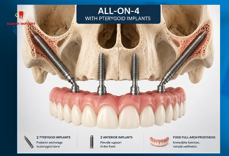 Full Arch All On 4 Implant With Pterygoid full-arch all on 4 implants